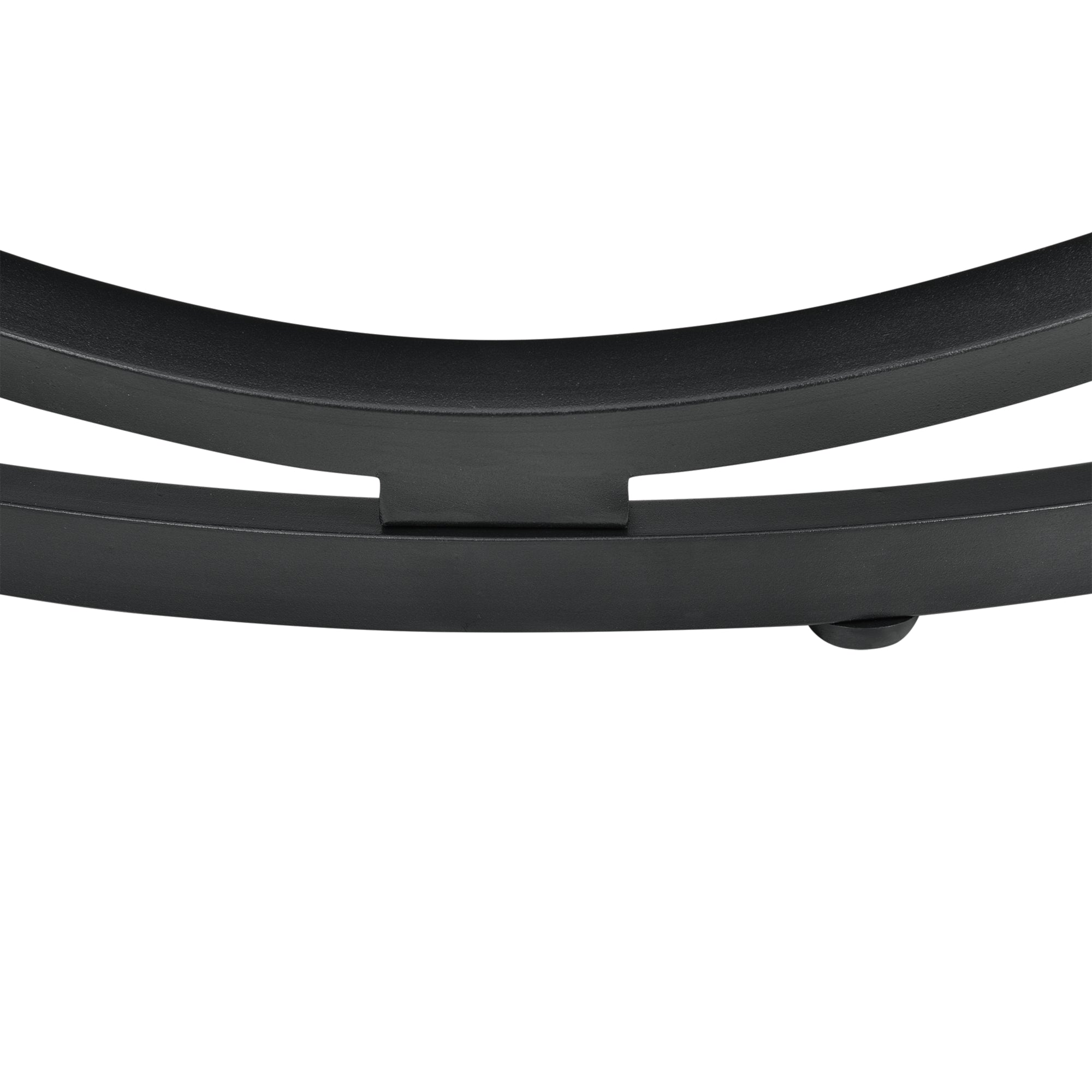 Tavolino da Salotto Dunedin con Piano Rotondo e Base Spirale - Effetto Legno / Nero [en.casa]