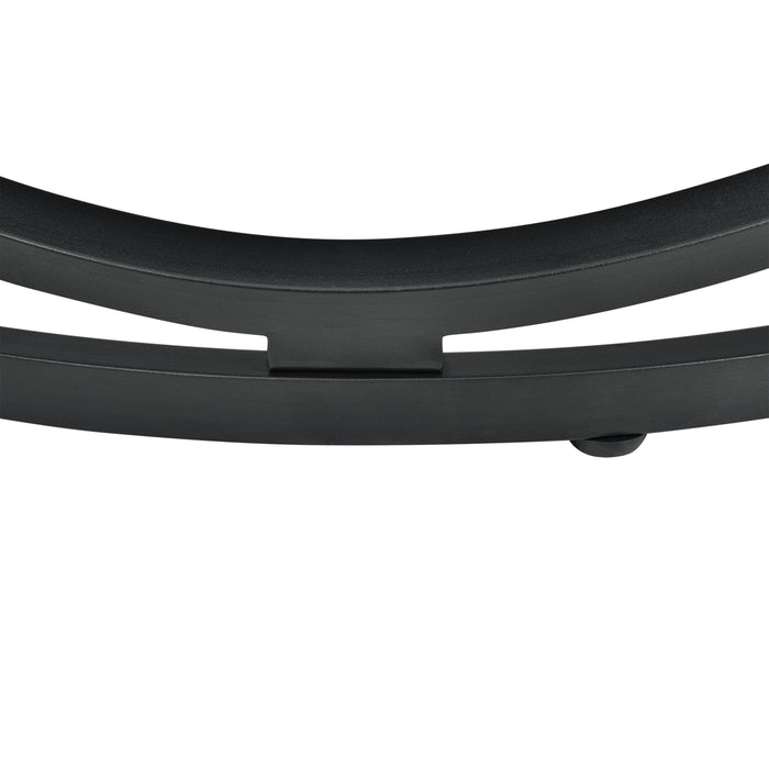 Tavolino da Salotto Dunedin con Piano Rotondo e Base Spirale - Effetto Legno / Nero [en.casa]