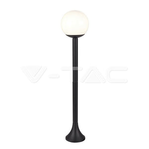 Lampione Lampada da terra V-TAC 1xE27 Sfera in plastica opalina nera opaca