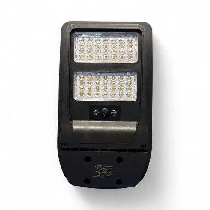 Lampione solare LED 100W con sensore crepuscolare e telecomando – Luce Naturale 4000K IP65