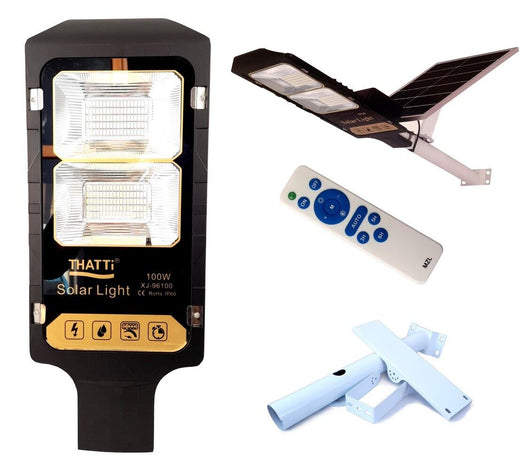 Lampione stradale LED 100W pannello solare con staffa e telecomando XJ-96100