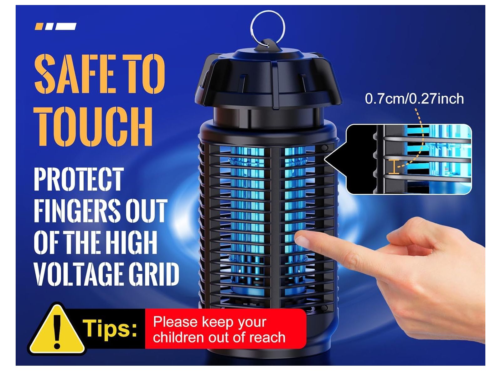 Lanterna Bug Zapper 20 W UV Antizanzare 80 m² Interni/Esterni – Zanzare, Mosche, Vespe