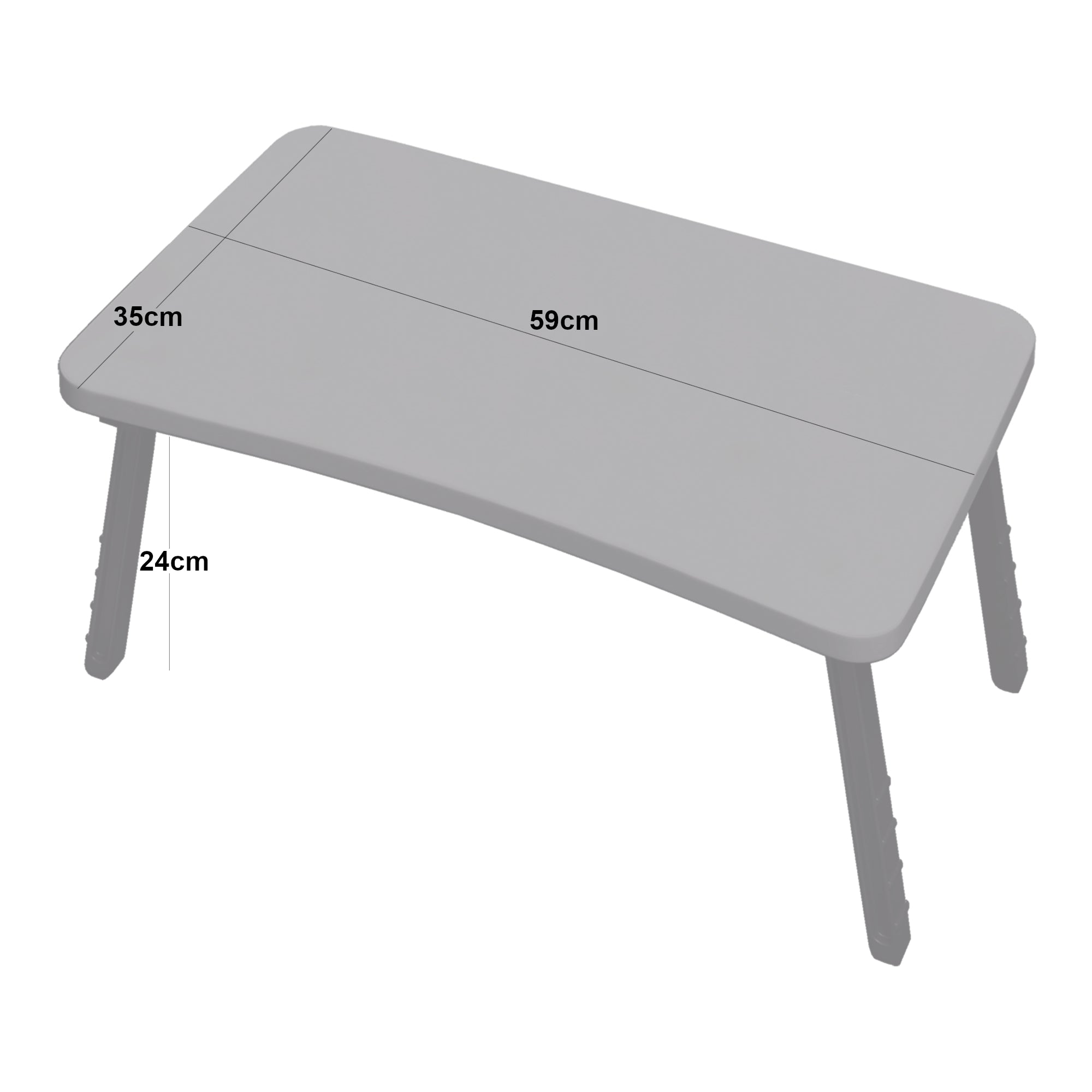 Tavolino Pieghevole da Letto 'Holbæk' per Notebook Tablet Libro Vassoio - Grigio [en.casa]