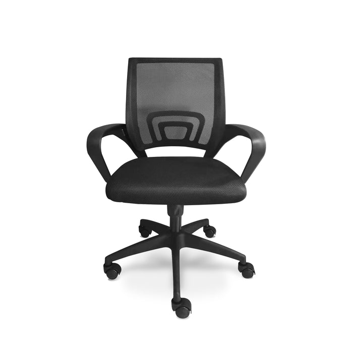 Lara - Sedia da ufficio ergonomica ad altezza regolabile con ruote girevoli - colore nero