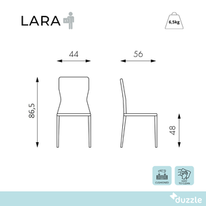 Lara, Set di 2 sedie in similcuoio Bianco (56cm X 44cm H. 86.5cm) | Duzzle