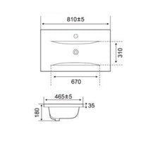 Lavabo consolle da appoggio PLAT840-80 81x46.5x18 cm bianco