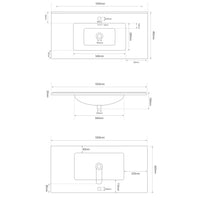 Lavabo da incasso vasca tonda bianco in ceramica 100x46,5 cm