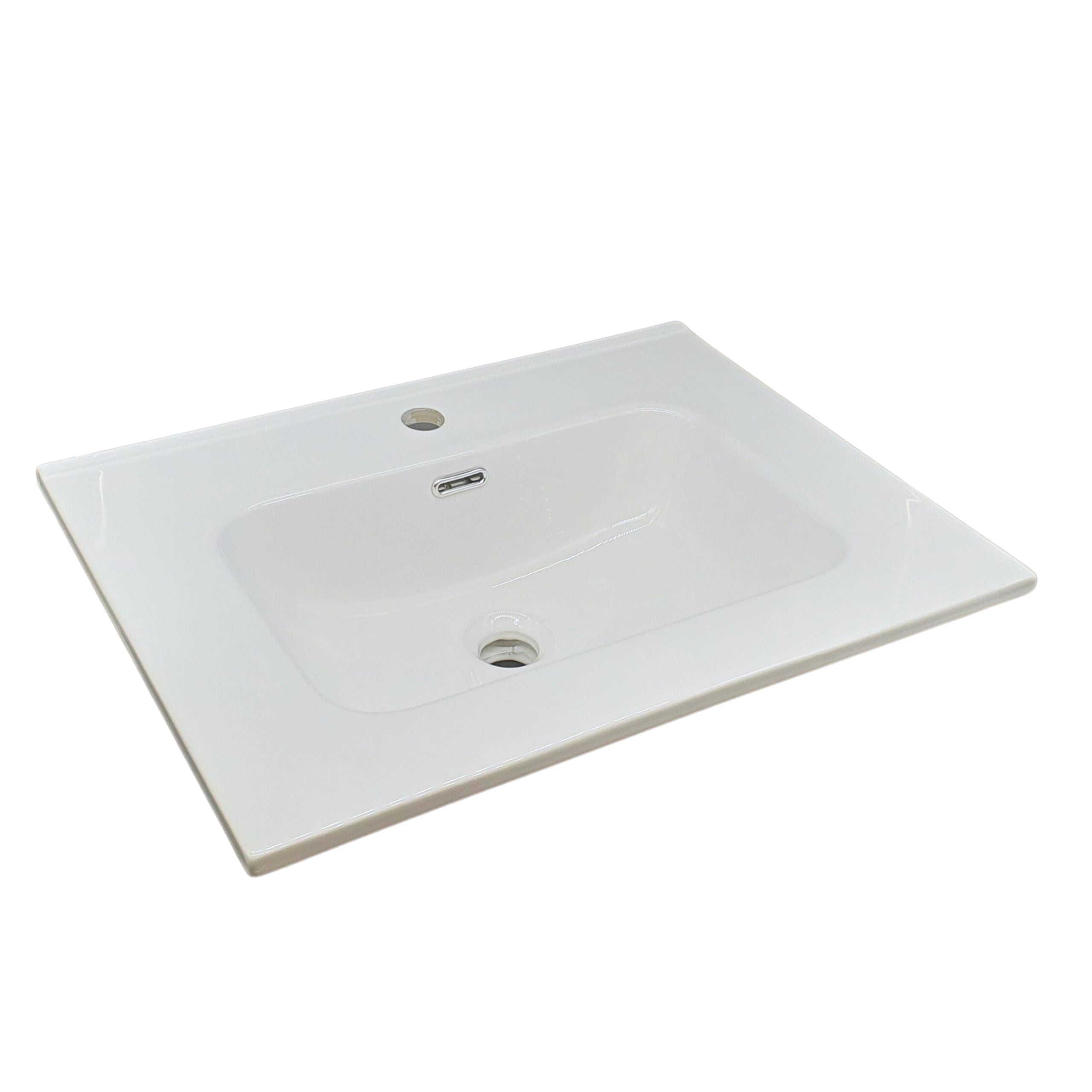 Lavabo da incasso vasca tonda bianco in ceramica 60x46,5 cm