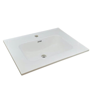 Lavabo da incasso vasca tonda bianco in ceramica 60x46,5 cm
