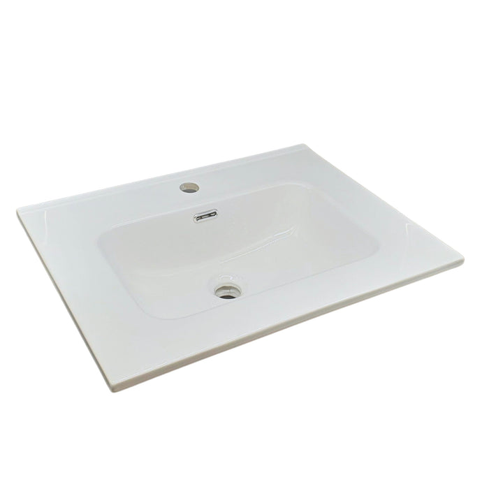 Lavabo da incasso vasca tonda bianco in ceramica 60x46,5 cm