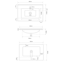 Lavabo da incasso vasca tonda bianco in ceramica 60x46,5 cm