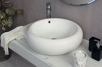 Lavabo da appoggio con troppo pieno 52x17cm bianco Mues Round
