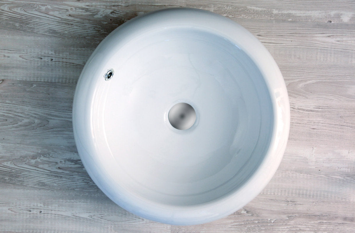 Lavabo da appoggio con troppo pieno 52x17cm bianco Mues Round