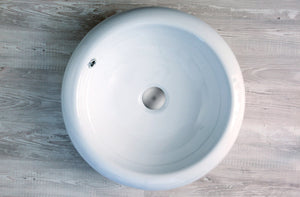 Lavabo da appoggio con troppo pieno 52x17cm bianco Mues Round