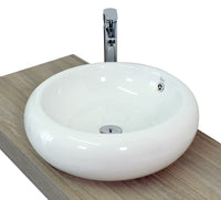 Lavabo da appoggio con troppo pieno 52x17cm bianco Mues Round