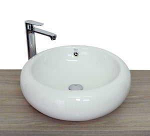Lavabo da appoggio con troppo pieno 52x17cm bianco Mues Round