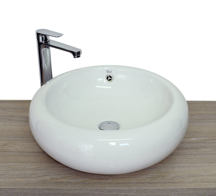 Lavabo da appoggio con troppo pieno 52x17cm bianco Mues Round