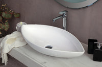 Lavabo da appoggio con troppo pieno 70x37x14 cm bianco Mues Thigon