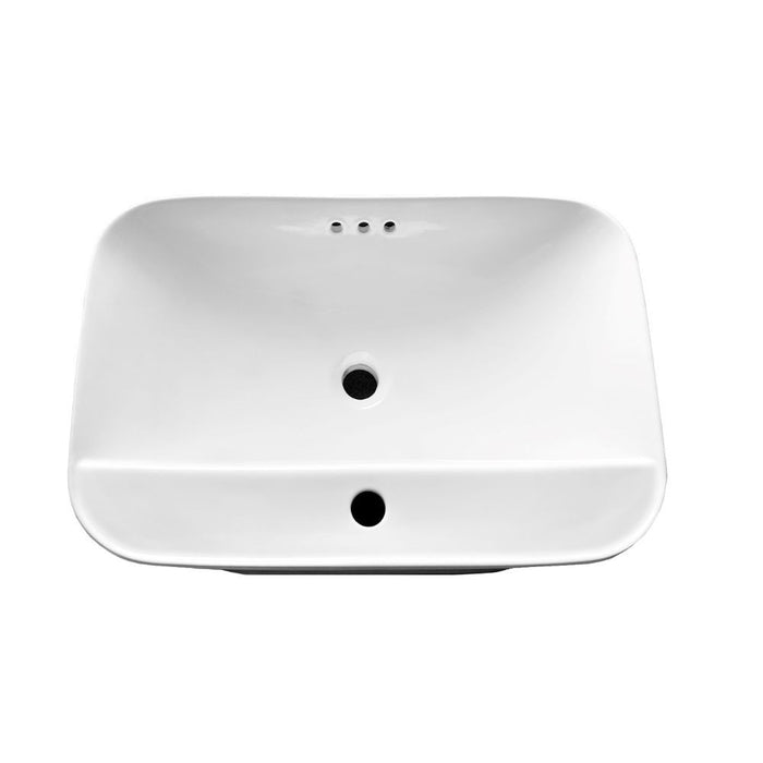 Lavabo da semincasso CUP6026B in ceramica 60x40x16.5 cm bianco