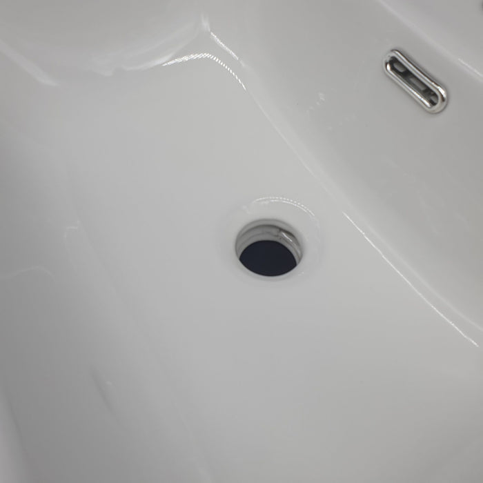 Lavabo da incasso vasca tonda bianco in ceramica 60x46,5 cm