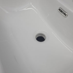 Lavabo da incasso vasca tonda bianco in ceramica 100x46,5 cm