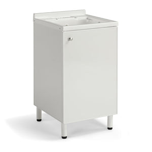 Mobile Lavatoio Lavapanni 45x50 in alluminio 100% MADE IN ITALY NETTUNO per interno e esterno con vasca in ABS e sotto lavatoio con anta