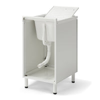 Mobile Lavatoio Lavapanni 45x50 in alluminio 100% MADE IN ITALY NETTUNO per interno e esterno con vasca in ABS e sotto lavatoio con anta