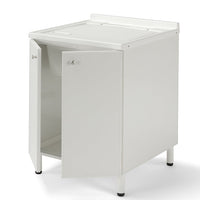 Mobile Lavatoio Lavapanni 60x60 in alluminio 100% MADE IN ITALY NETTUNO per interno e esterno con vasca in ABS e sotto lavatoio con anta