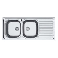 Lavello 116x50 SA138 2 vasche e gocciolatoio destro