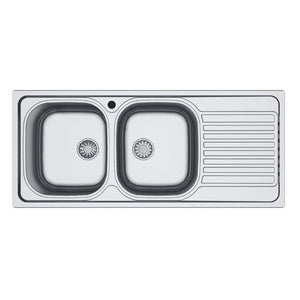 Lavello 116x50 SA138 2 vasche e gocciolatoio destro