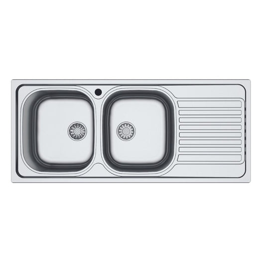 Lavello 116x50 SA138 2 vasche e gocciolatoio destro