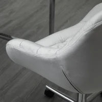 Sedia da Ufficio Ergonomica Girevole con Altezza Regolabile e Ruote, Rivestimento in Velluto, 59x58x80-90cm, Grigio