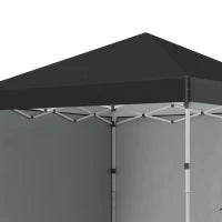 Gazebo da Giardino Pieghevole ad Altezza Regolabile con 2 Pareti e Borsa Inclusa, 297x297x288 cm, Nero