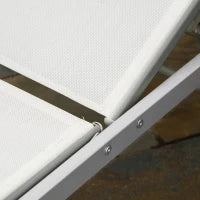 Lettino Prendisole da Giardino con Schienale Regolabile, in Metallo, 170 x 58 x 97 cm, Bianco Crema