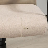 Sedia da Ufficio Ergonomica Girevole con Reclinazione, Altezza Regolabile e Ruote, 58x61x115-125cm, Beige