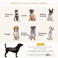 Divano per Cani Taglia Media e Piccola Vellutato con Cuscino, Braccioli e Schienale, 82x54x36 cm, Grigio Chiaro