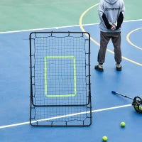 Rete Elastica Rimbalzo da Baseball, Rete per Lanci Battute di Baseball Rimbalzatore Portatile, Rete da Calcio, per Softball, 90x80x140cm, Nero