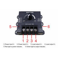 Led Dimmer PWM Manuale Con Rotella Frequenza e Curva Regolabile 12V 24V 30A DM110