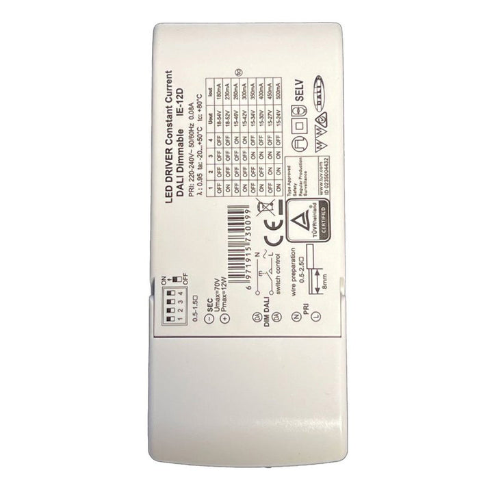 Led Driver 12W Dimmerabile DALI 2 Push Dimming Corrente Costante Configurabile 180mA 230mA 260mA 300mA 350mA 400mA 450mA 500mA