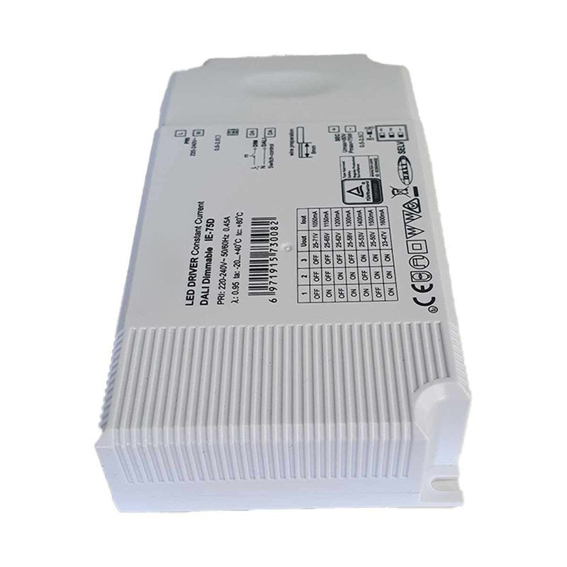Led Driver 75W Dimmerabile DALI 2 Push Dimming Corrente Costante Configurabile 1050mA 1150mA 1200mA 1300mA 1400mA 1500mA 1600mA