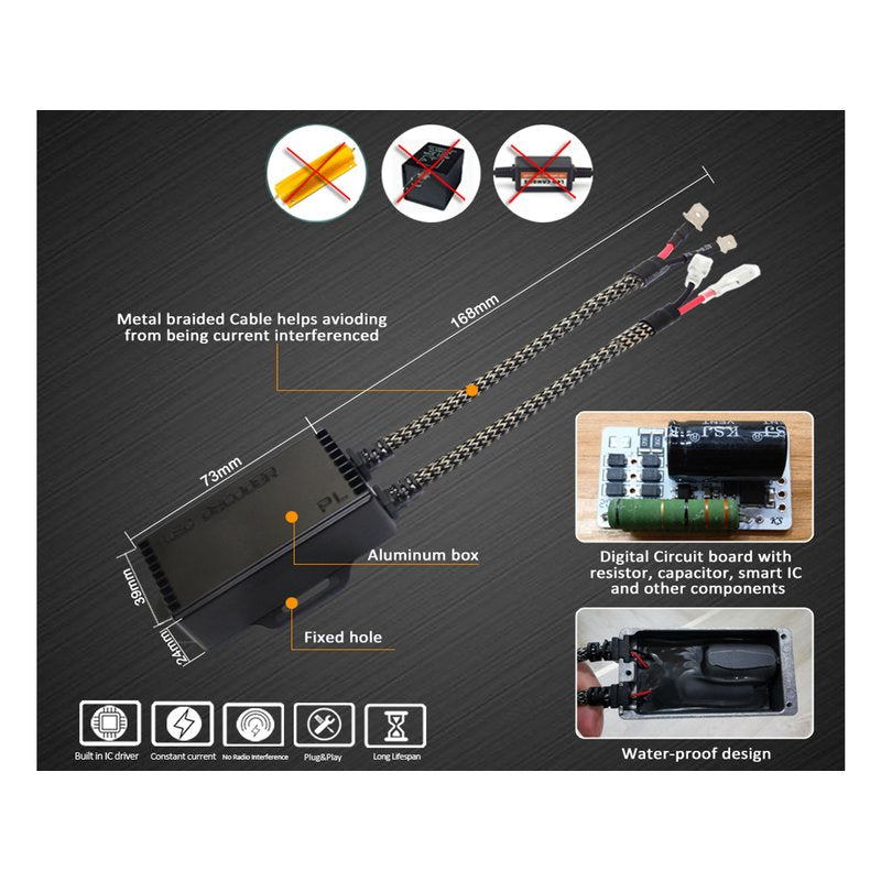 Led Warning Canceller H1 H3 12V Filtro Resistenza Cancella Errore Kit Full Led