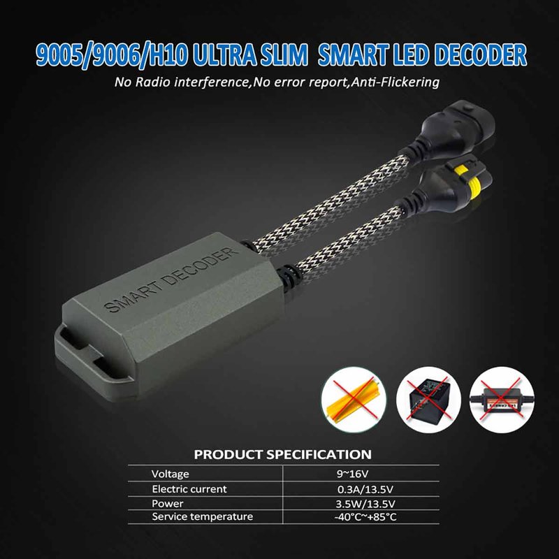 Led Warning Canceller HB3 9005 HB4 9006 H10 12V Filtro Resistenza Cancella Errore Kit Full Led