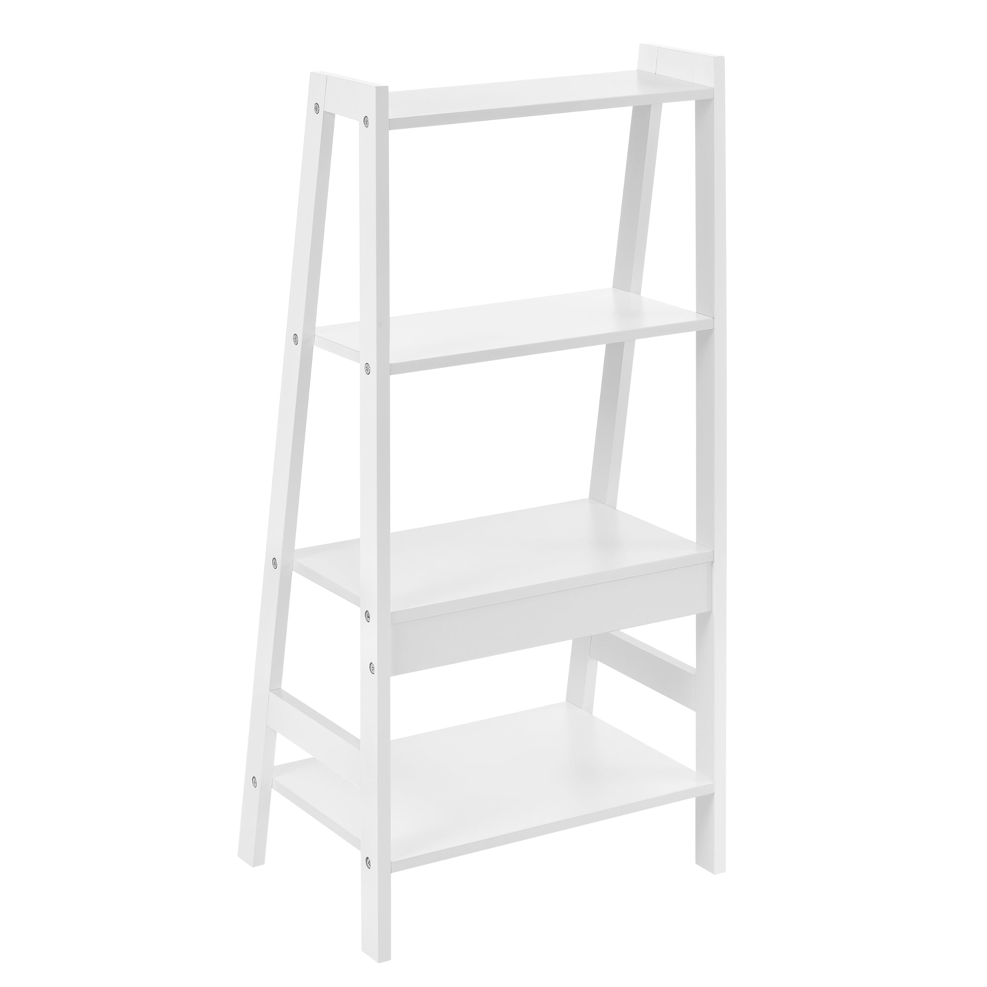 Scaffale a Scala Autoportante con 4 Ripiani 90 x 43 x 32 cm - Bianco [en.casa]