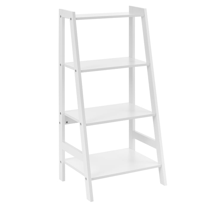 Scaffale a Scala Autoportante con 4 Ripiani 90 x 43 x 32 cm - Bianco [en.casa]