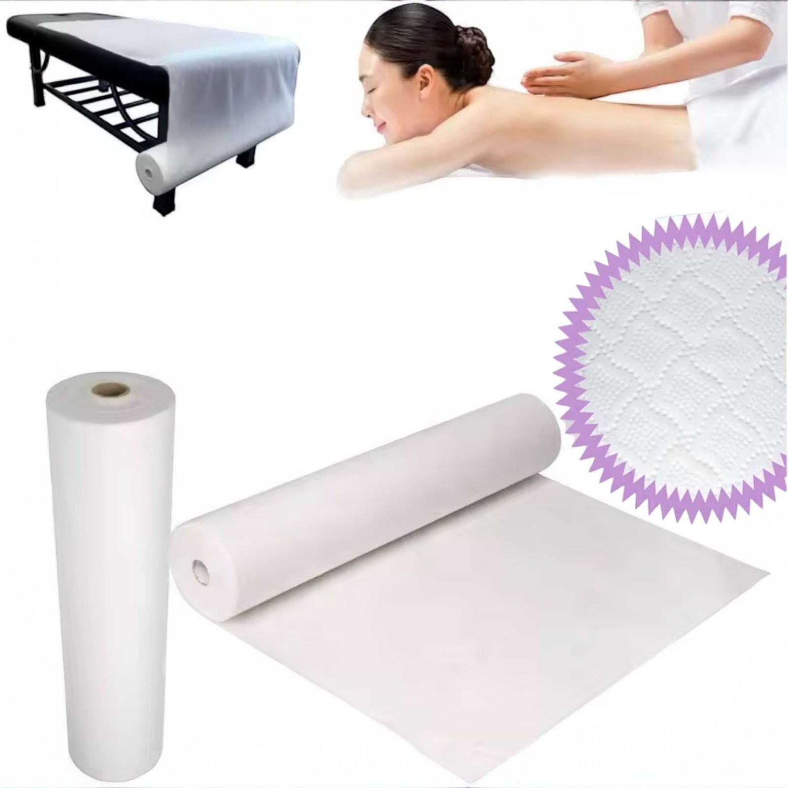 Lenzuolo Medico Monouso 50 mt 135 Strappi 100% Cellulosa Morbido e Resistente 02