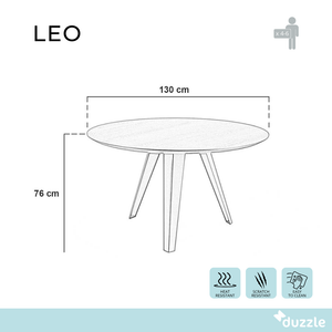 Tavolo da pranzo fisso in legno impiallacciato rovere termocotto Leo 130x130 cm fino a 6 posti Made in Italy | Duzzle