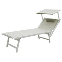 Tempo Style - Lettino Prendisole Grigio con Parasole e telaio bianco