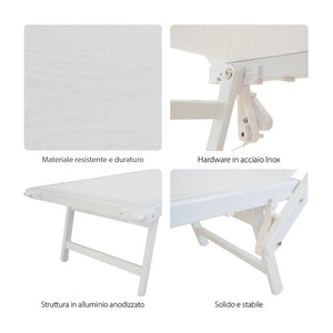 Tempo Style - Lettino Prendisole Tortora con Parasole e telaio bianco