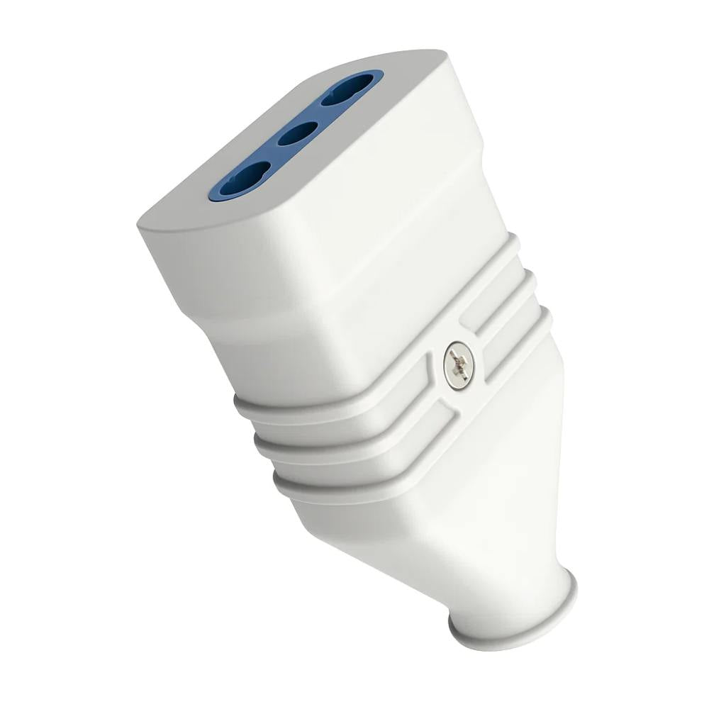 Presa antischiacciamento ecova 30363 bipasso 10/16a in pvc bianco