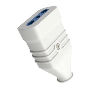 Presa antischiacciamento ecova 30363 bipasso 10/16a in pvc bianco